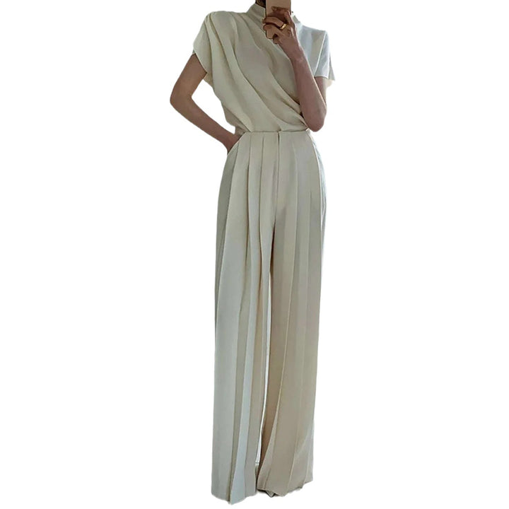 Damen Eleganter Jumpsuit mit weitem Bein und tailliertem Schnitt Drune