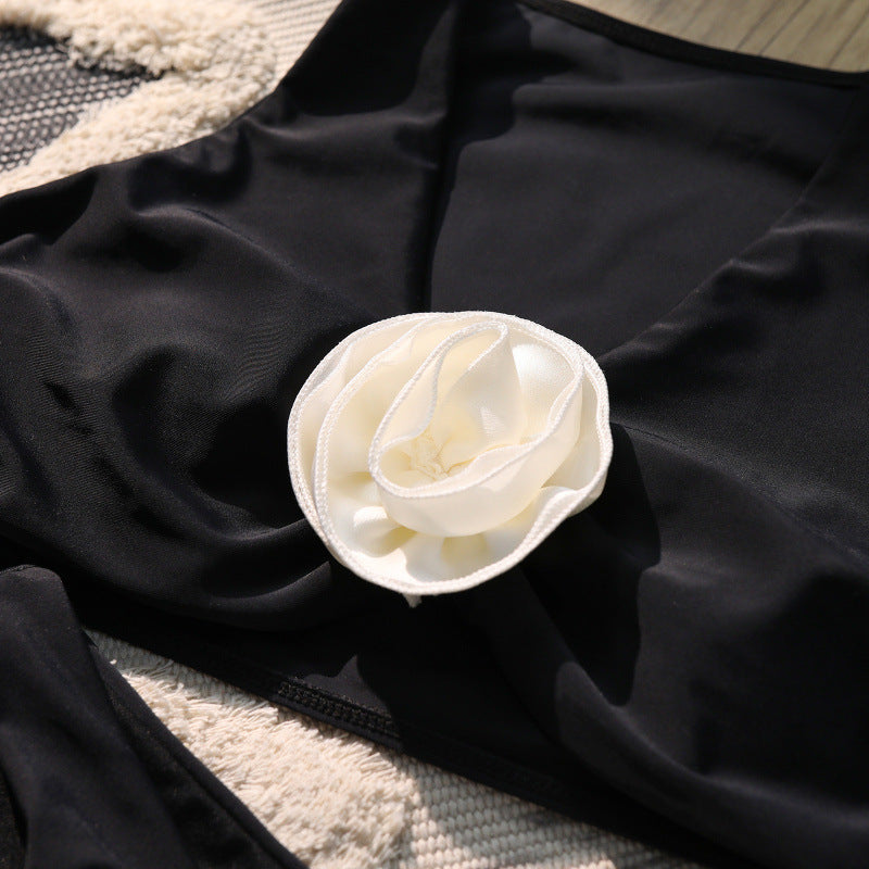 Damen Hochgeschnittener Bikini mit elegantem Blütenmotiv Drune
