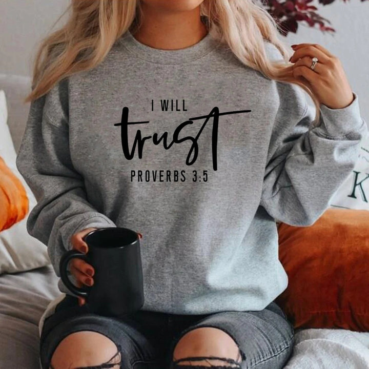 Damen Sweatshirt mit motivierendem Schriftzug und bequemer Passform Drune