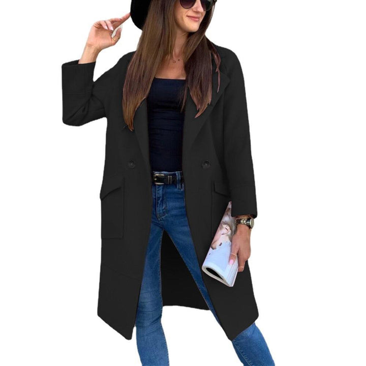 Damen modischer Oversized-Mantel mit eleganten Taschen und gefüttertem Design Drune