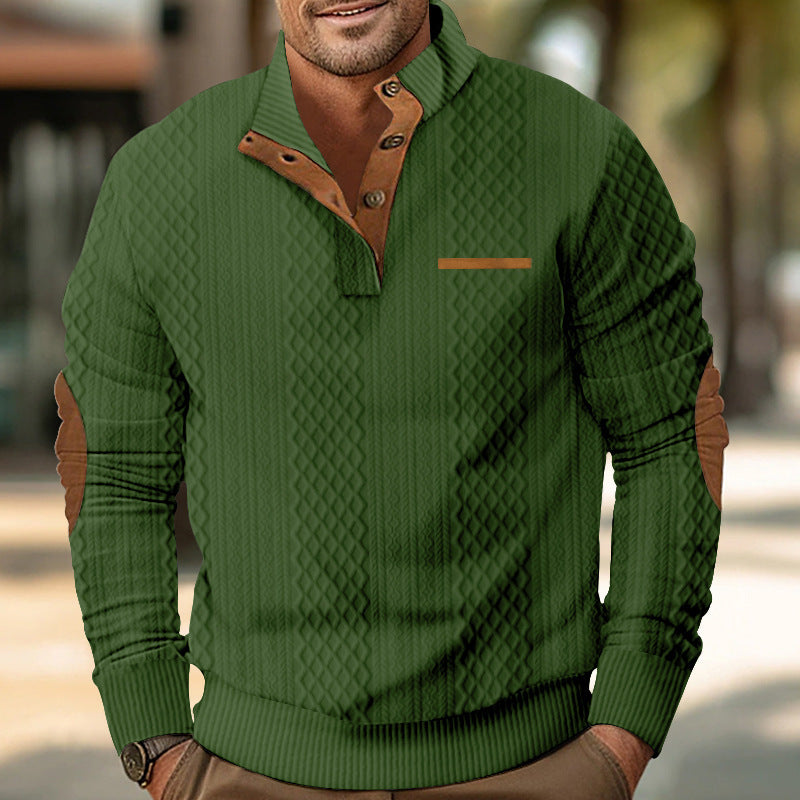 Herren Strickpullover mit modernem Kragen und strukturierter Oberfläche Drune