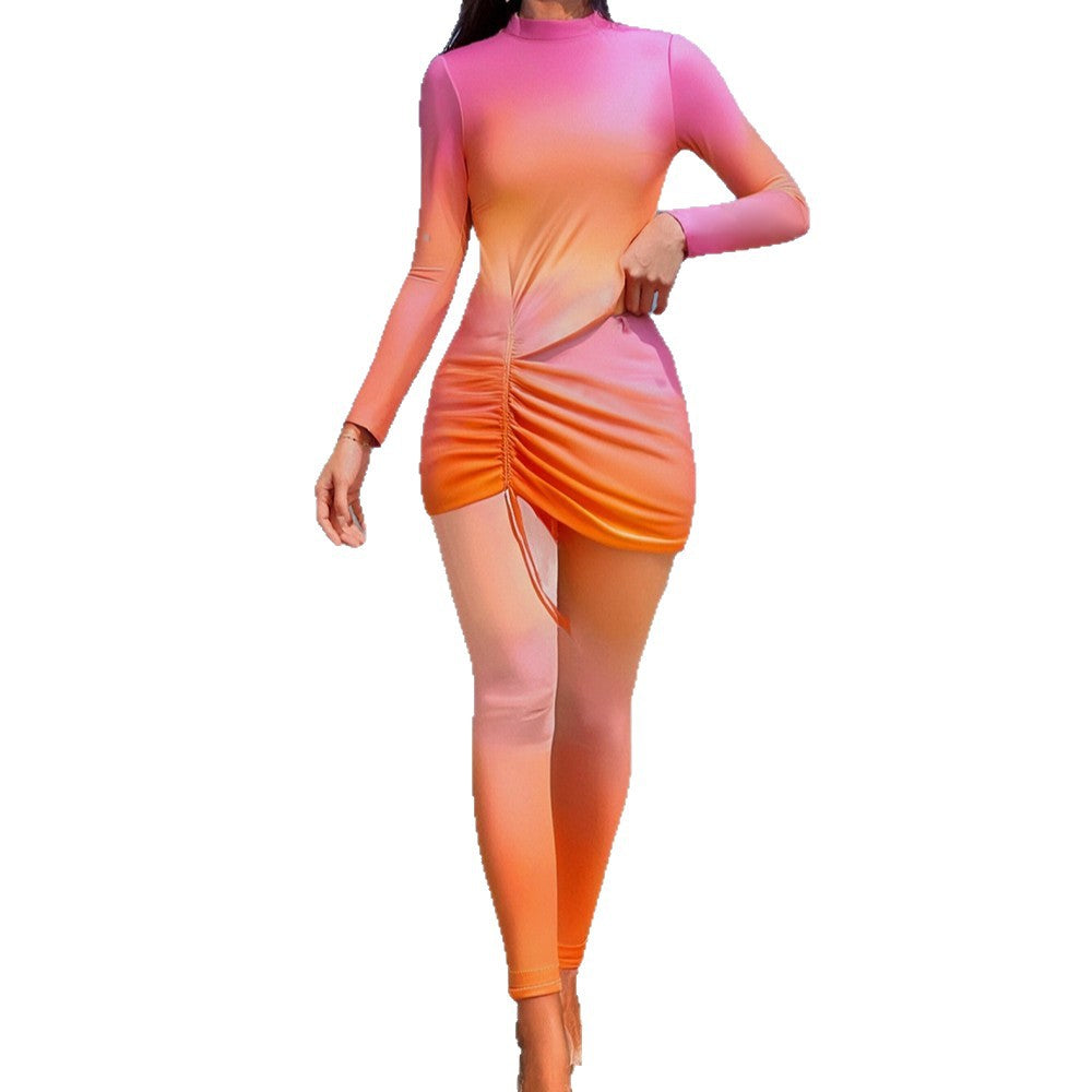 Damen sportlicher Badeanzug mit asymmetrischem Rock Drune