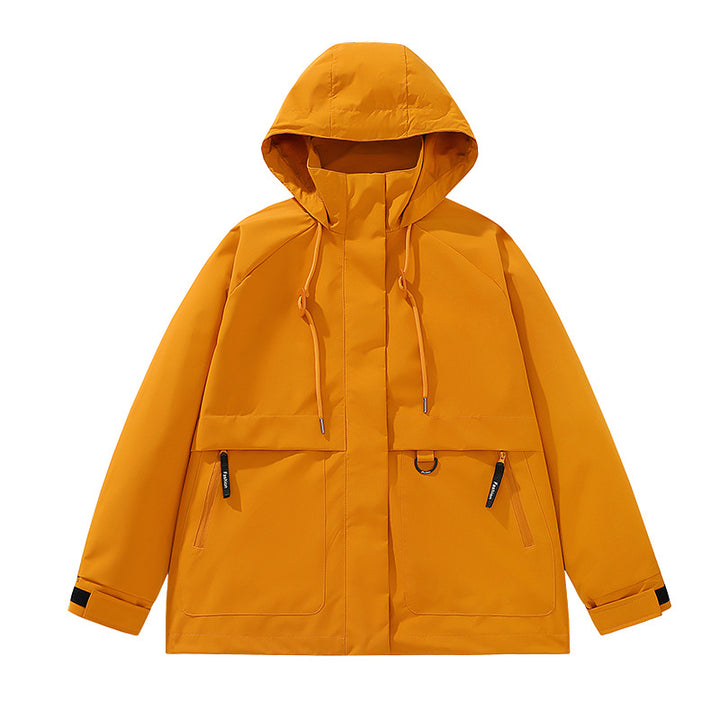 Herren funktionale Freizeitjacke mit verstellbarem Kapuzenkragen und großen Taschen Drune