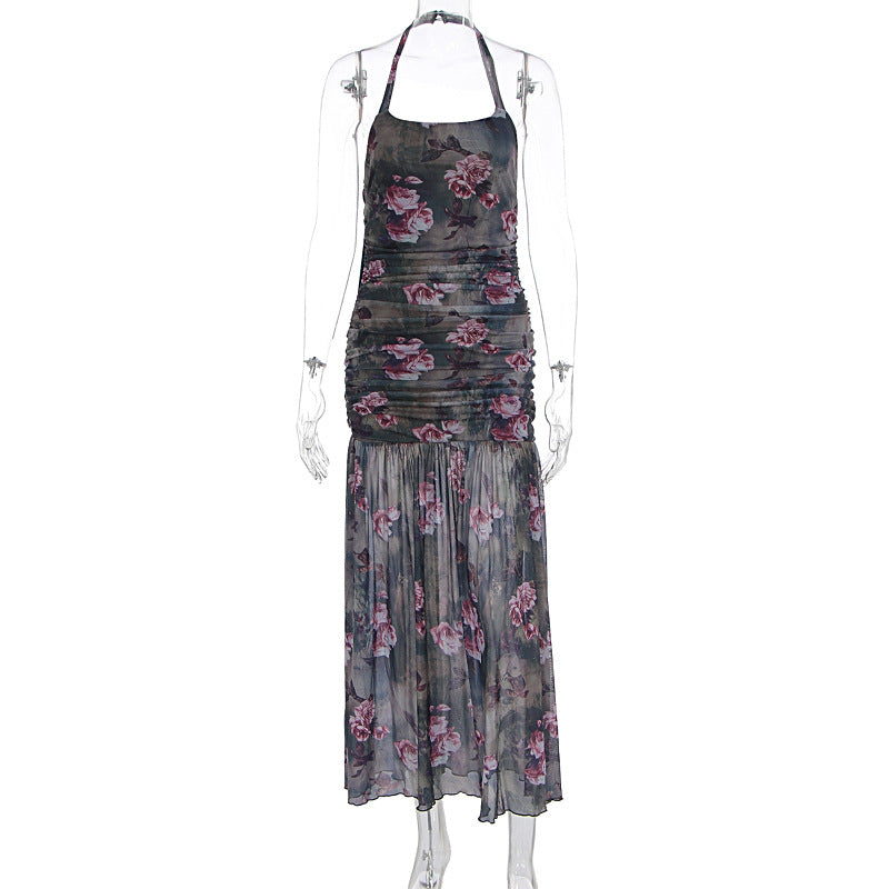 Damen Schulterfreies Maxikleid mit elastischen Rüschendetails Drune