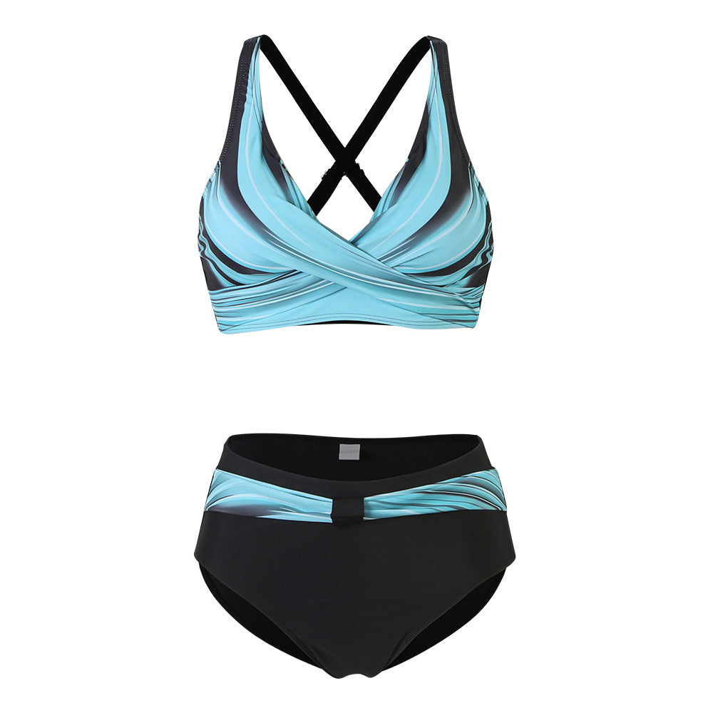 Damen Sportliches Bikini-Set mit trendigem Schnitt und modernem Grafikdesign Drune