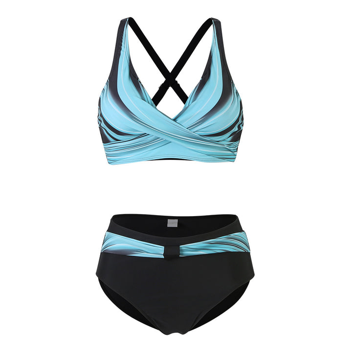 Damen Sportliches Bikini-Set mit trendigem Schnitt und modernem Grafikdesign Drune