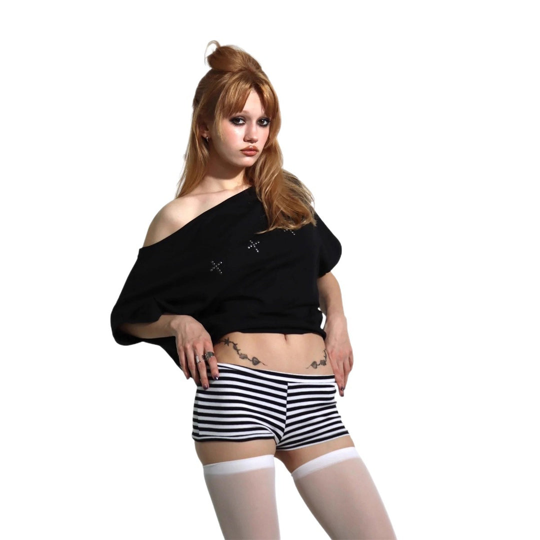 Damen Oversized Shirt mit glitzerndem Grafikelement Drune
