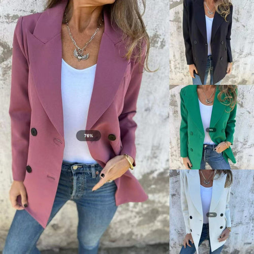 Damen eleganter Blazer mit doppelter Knopfleiste und stylischem Schnitt Drune