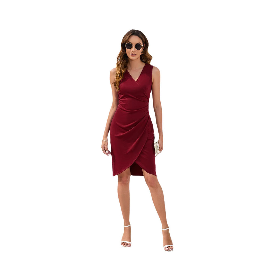 Damen Wickelkleid mit taillierter Silhouette und elegantem V-Ausschnitt Drune