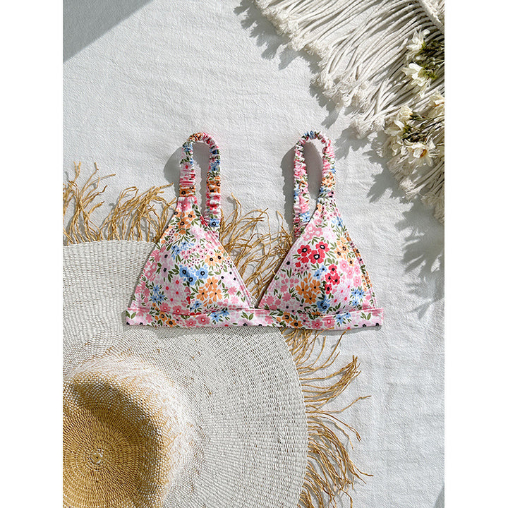 Damen Triangel-Bikini-Oberteil mit verspieltem Blumendesign Drune