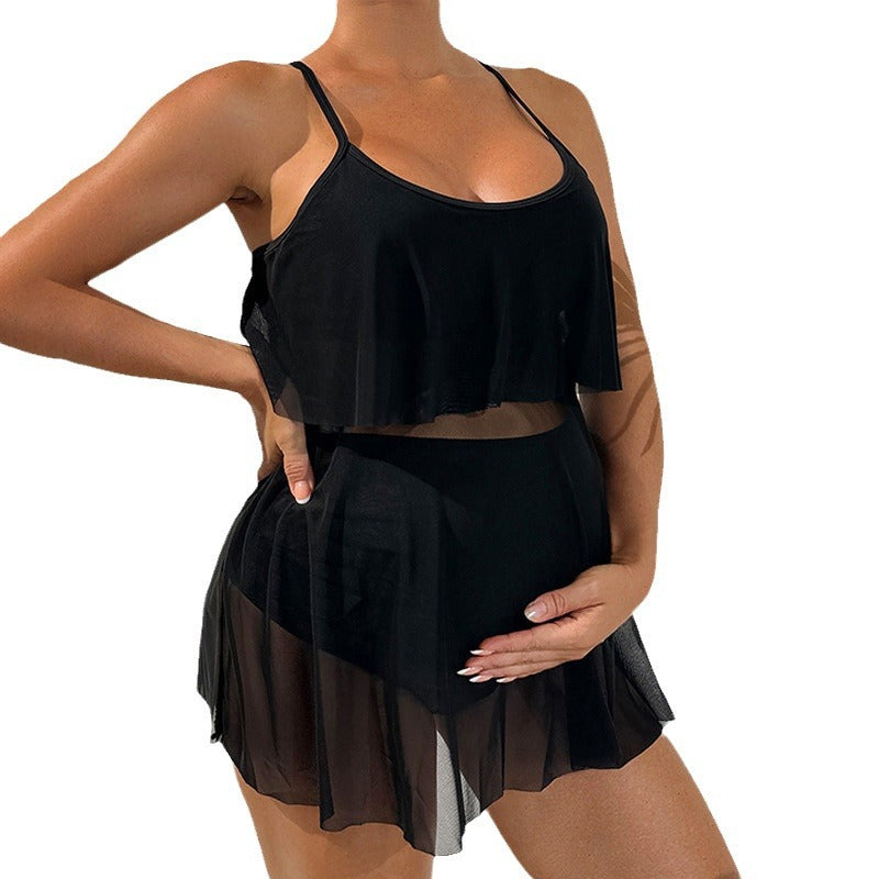 Damen Sportliches Bade-Set mit leichtem, schwingendem Überrock Drune