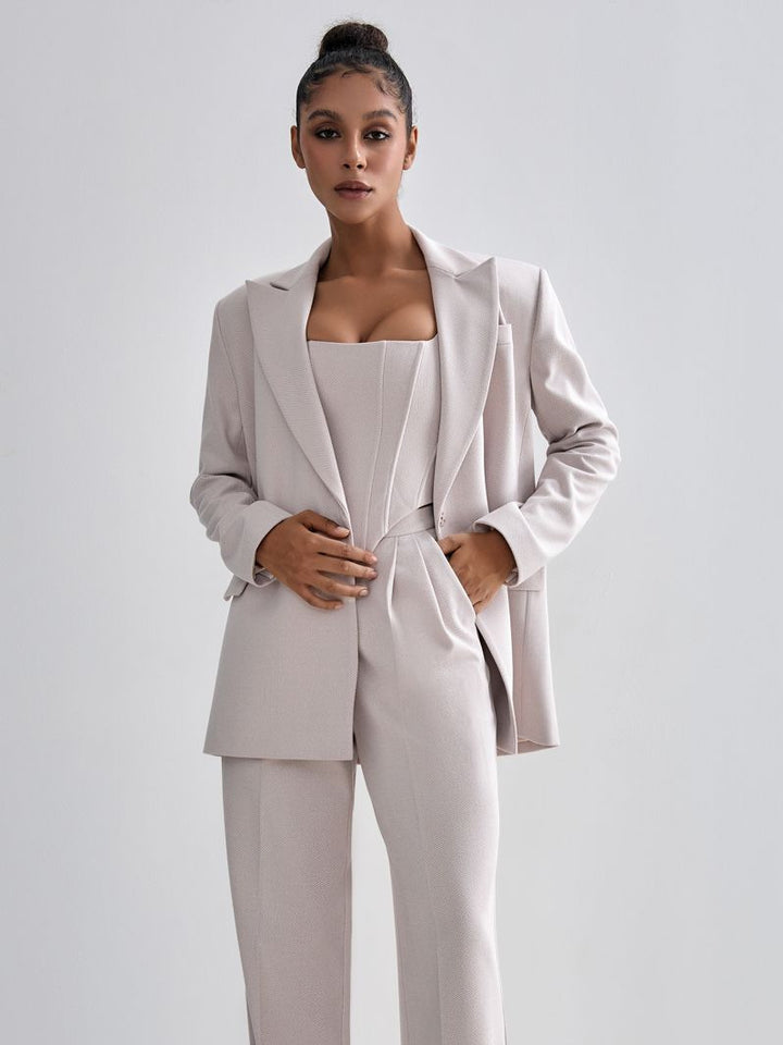 Damen stilvolles Tailleur-Set mit tailliertem Oberteil Drune