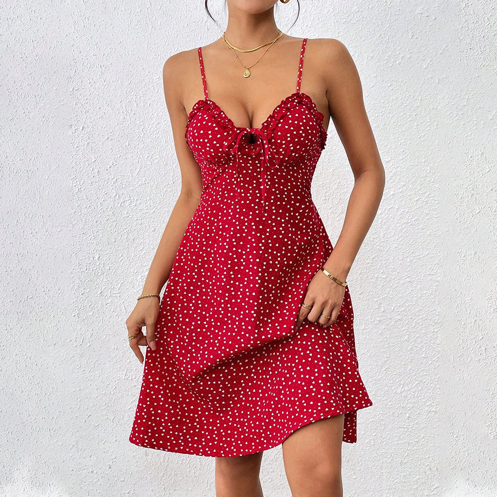 Damen Minikleid mit luftigem Schnitt und verspieltem Rüschendetail Drune