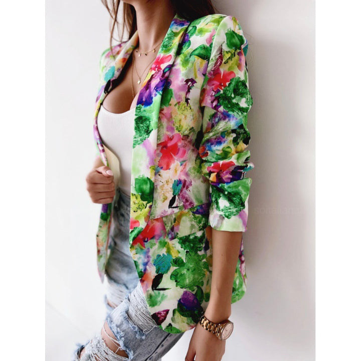 Damen Blazer mit floralem Design und figurschmeichelndem Schnitt Drune