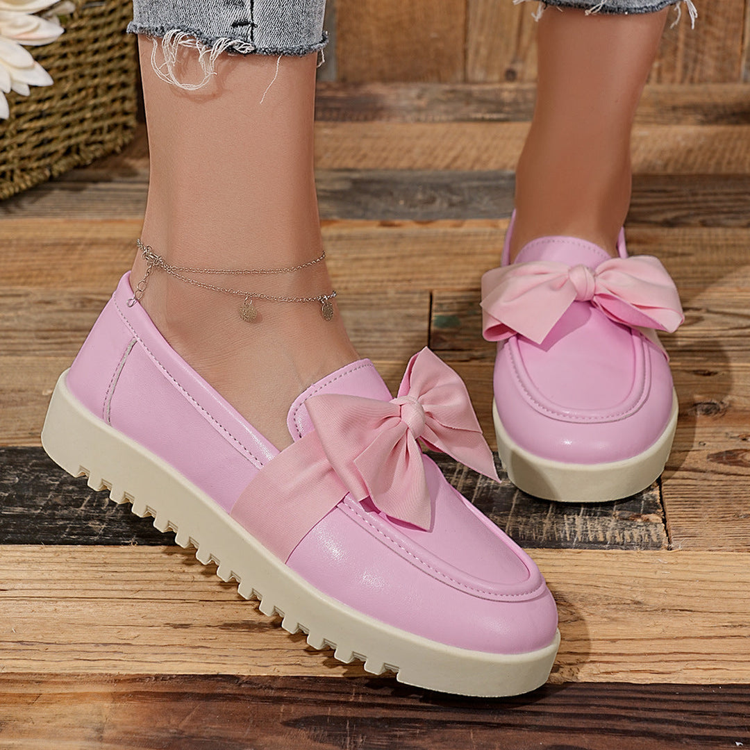 Damen Loafers mit dekorativem Schleifen-Design und rutschfester Sohle Drune