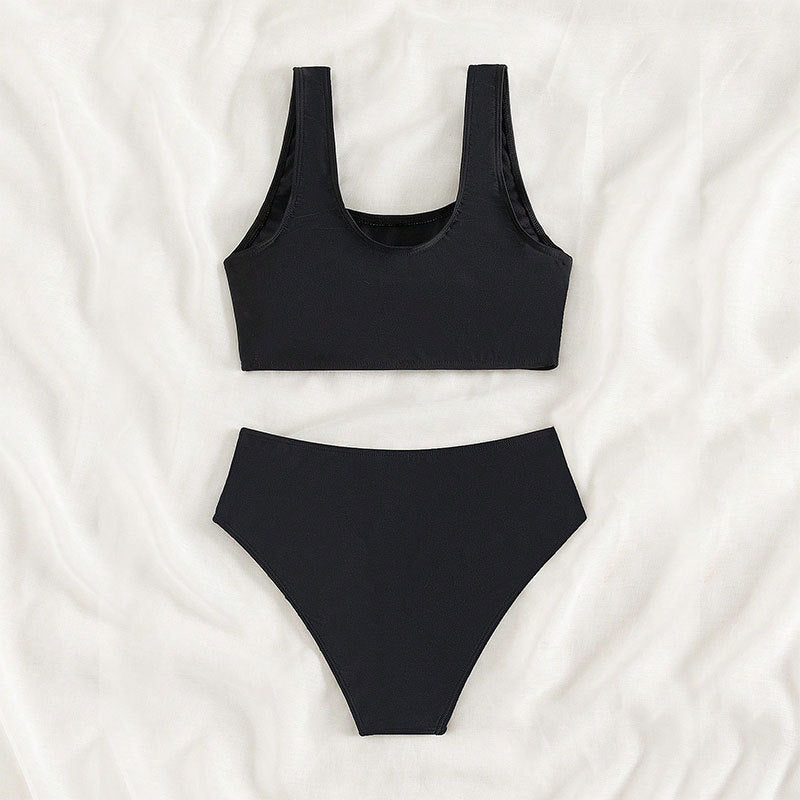 Damen Sport-Bikini mit hochtailliertem Slip und breiten Trägern Drune