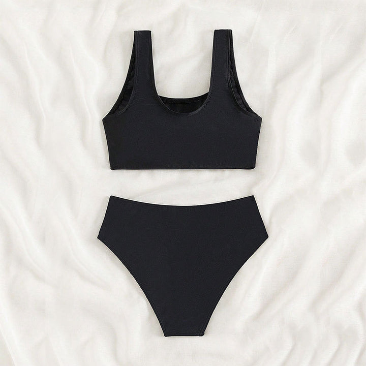 Damen Sport-Bikini mit hochtailliertem Slip und breiten Trägern Drune