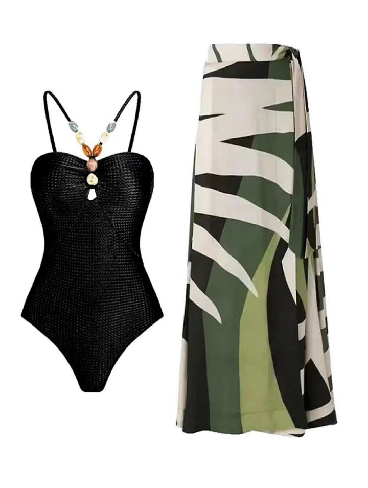 Damen Badeanzug mit trendigem Cut-Out und elegantem Wickelrock Drune