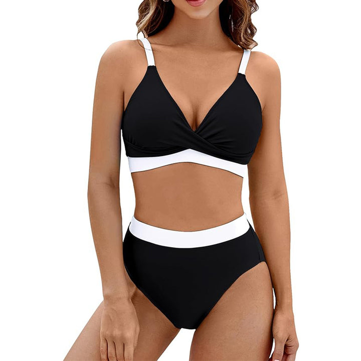 Damen Bikini-Set mit innovativem Wickeloberteil und hohem Taillenbund Drune