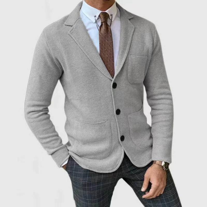 Herren elegante Strickjacke mit Taschen Drune