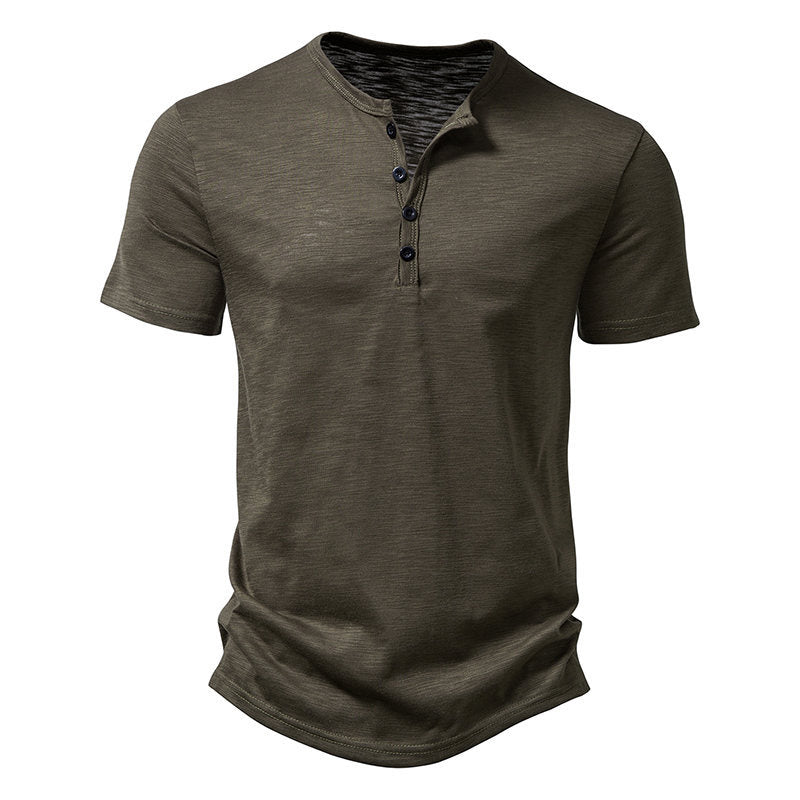 Herren Relaxed Fit Kurzarm Henley-Shirt Drune