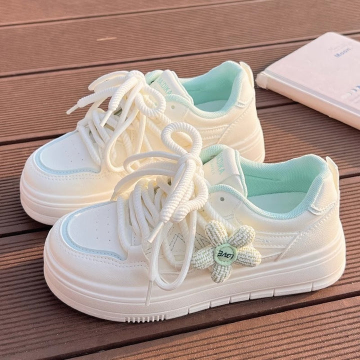 Damen Sportliche Sneakers mit floralem Applikationsdesign und atmungsaktiver Sohle Drune