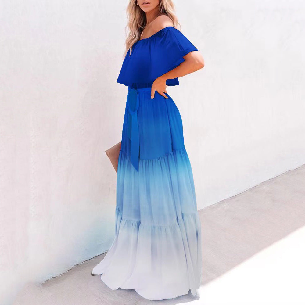 Damen Maxikleid mit schulterfreiem Design von Drune