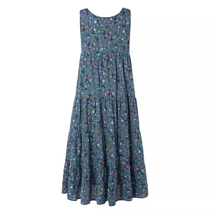 Damen Langes Freizeitkleid mit floralem Design Drune