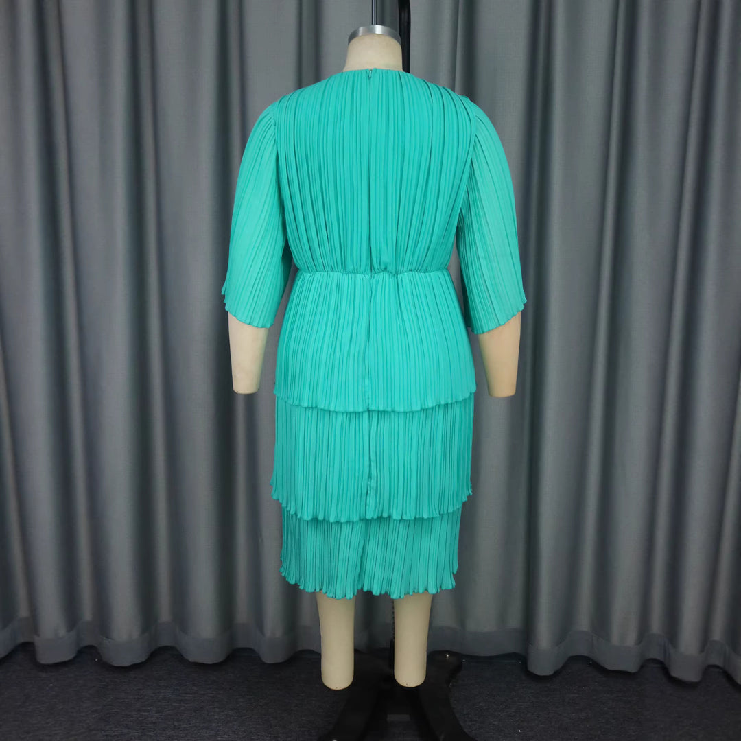 Damen Faltendes Wickelkleid mit eleganter Taillierung Drune