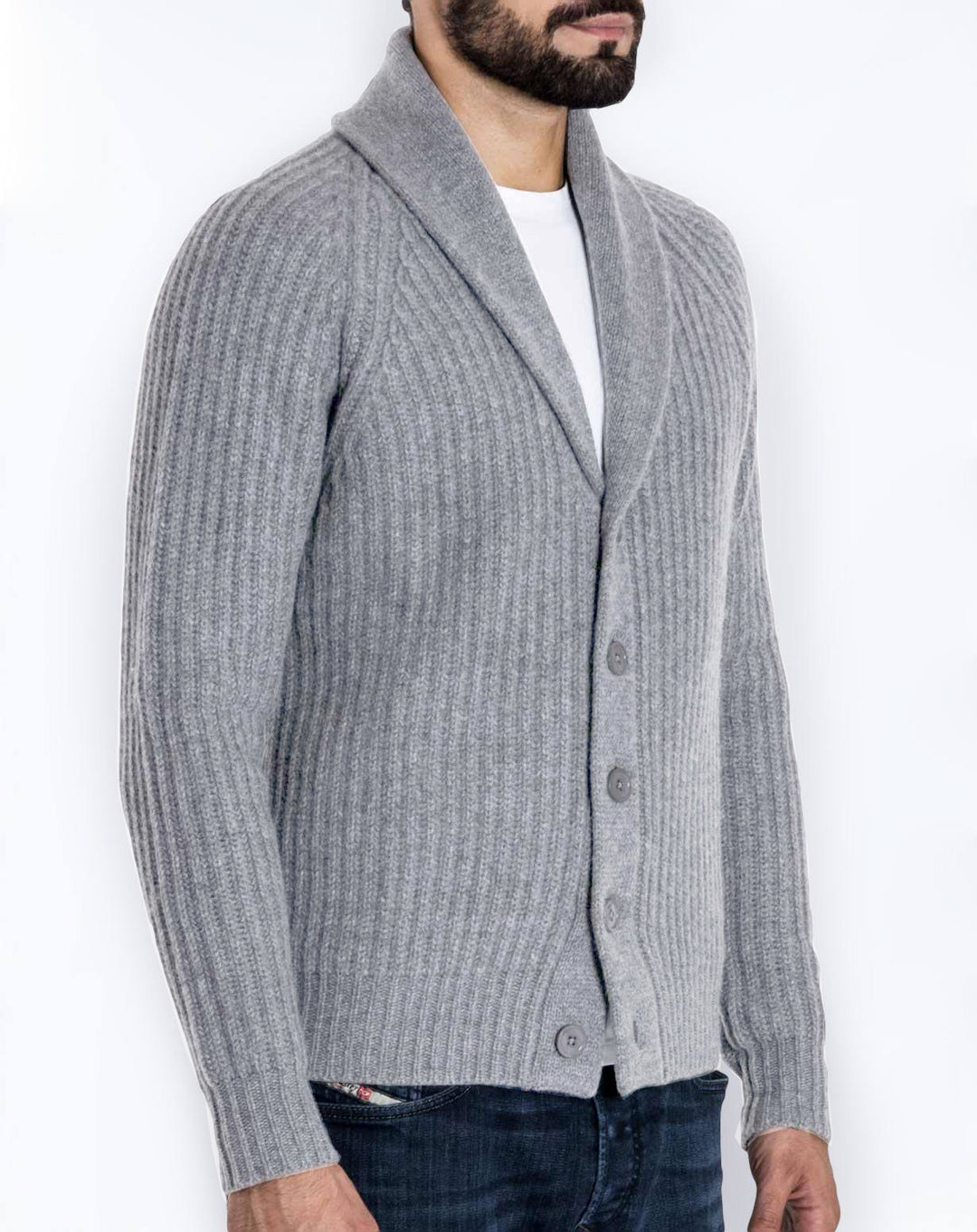 Herren Strickjacke mit modernem Schalkragen Drune