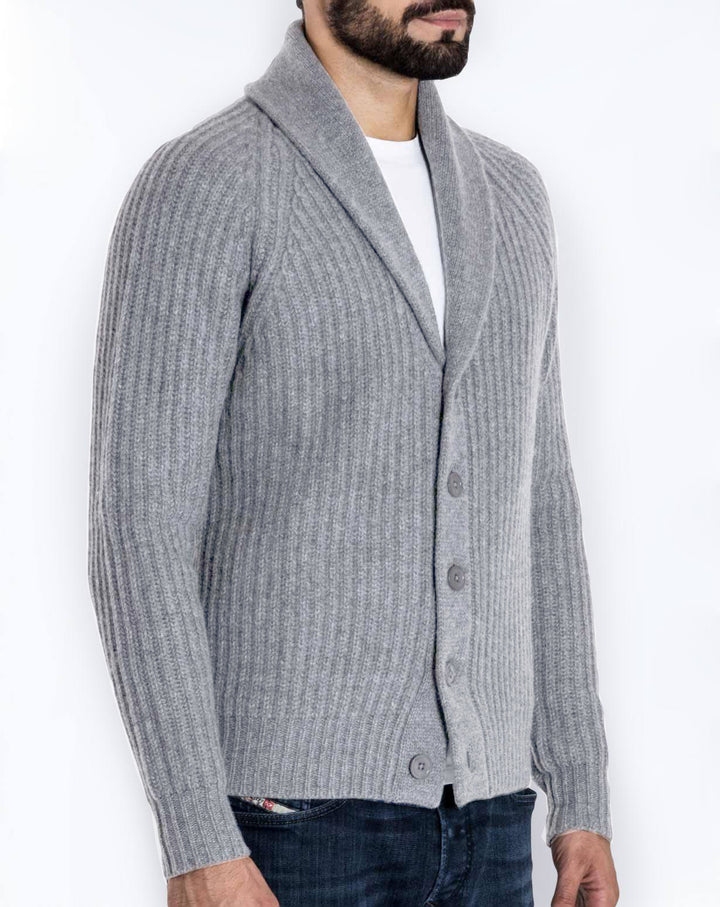 Herren Strickjacke mit modernem Schalkragen Drune