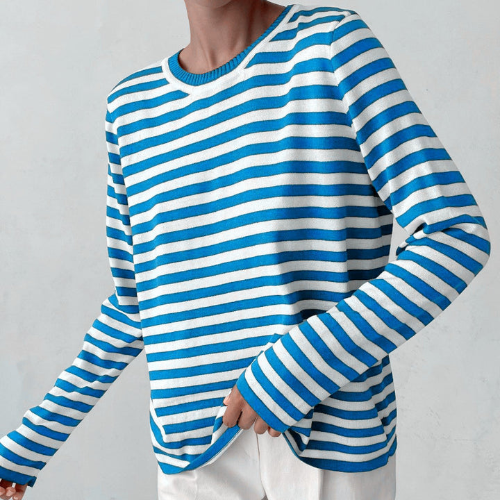 Damen gestreiftes Longsleeve-Shirt Drune