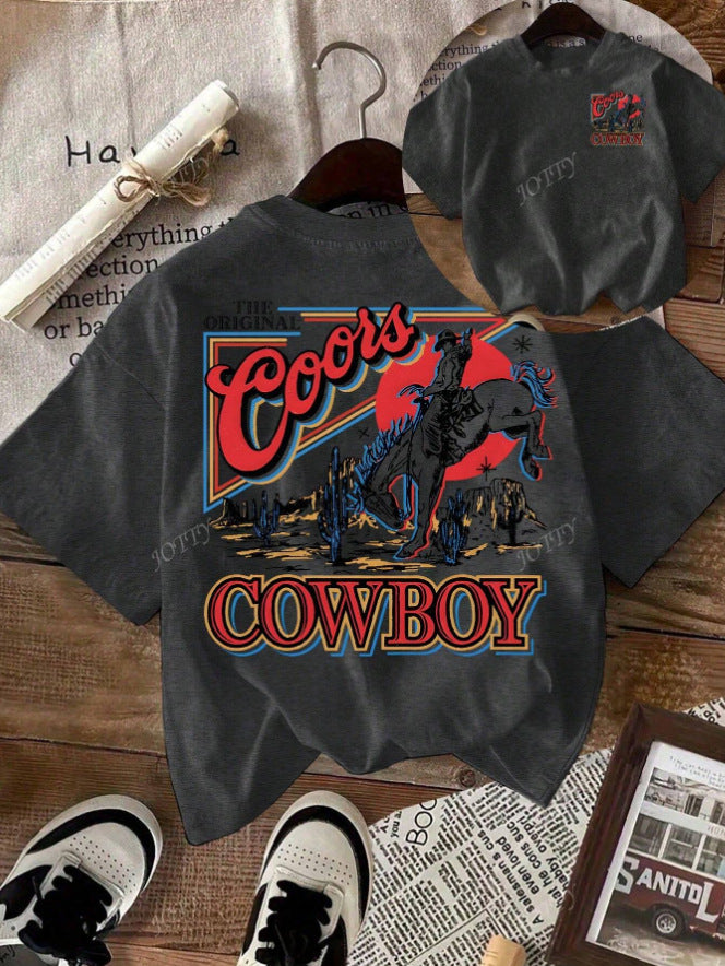 Herren Cowboy Grafik T-Shirt Drune