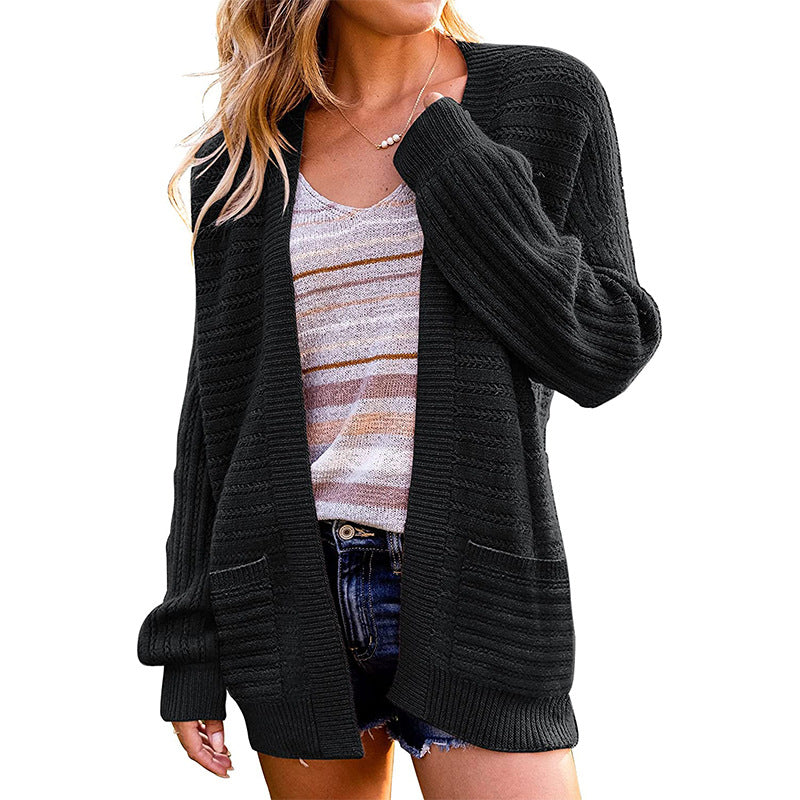 Damen gemütlicher Strickcardigan mit besonderen Details Drune