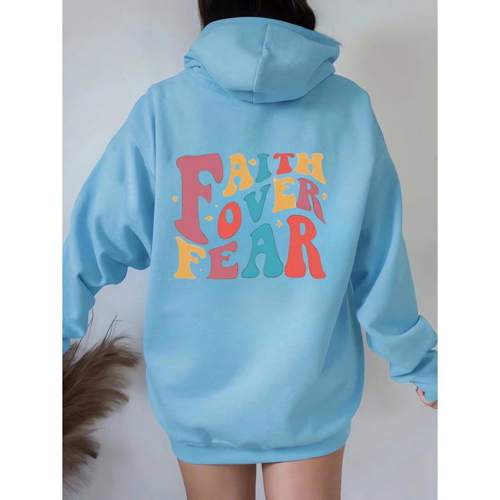Damen Kapuzenpullover mit kreativem Schriftzug und weichem Innenfleece Drune