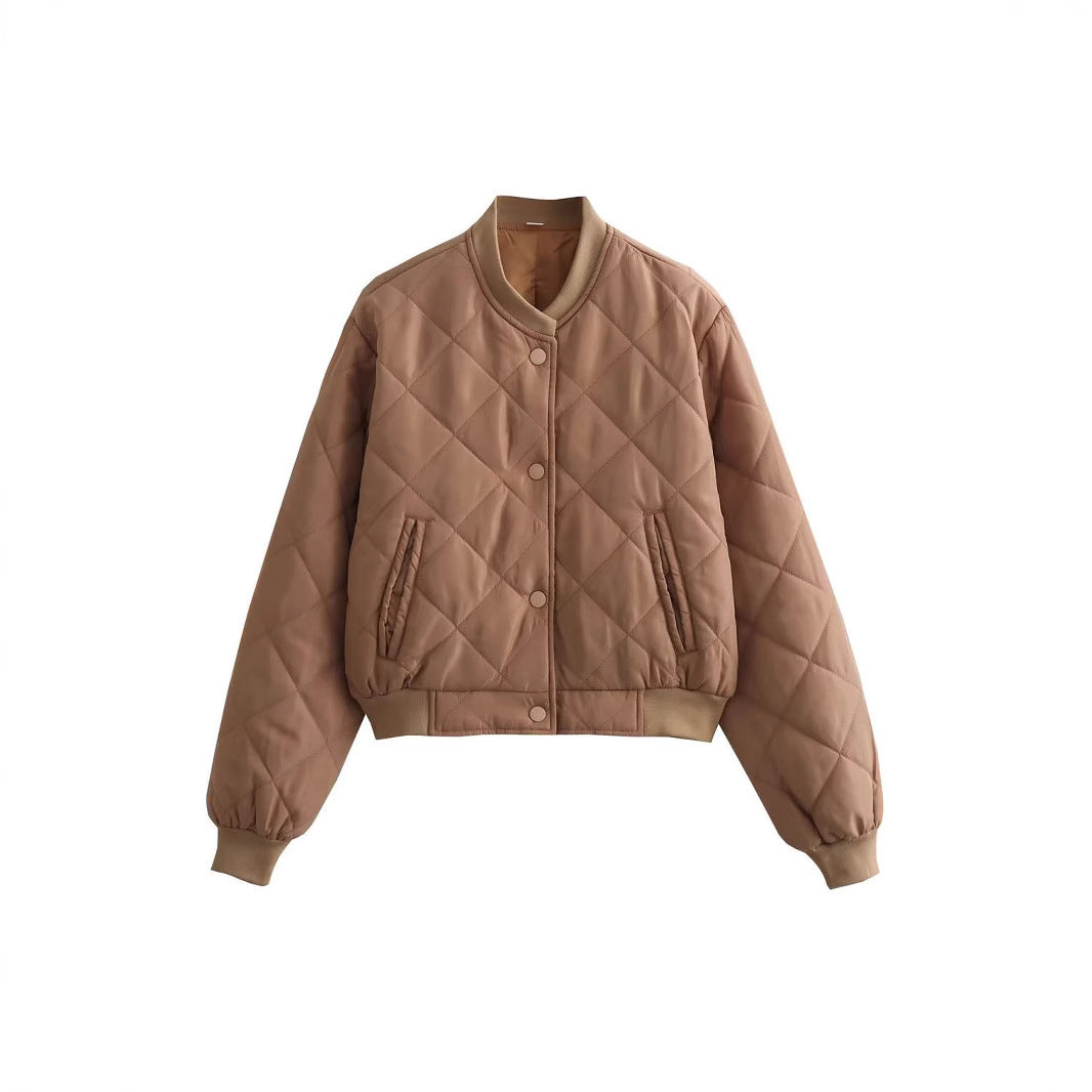 Damen gesteppte Kurzjacke mit praktischem Knopfverschluss Drune