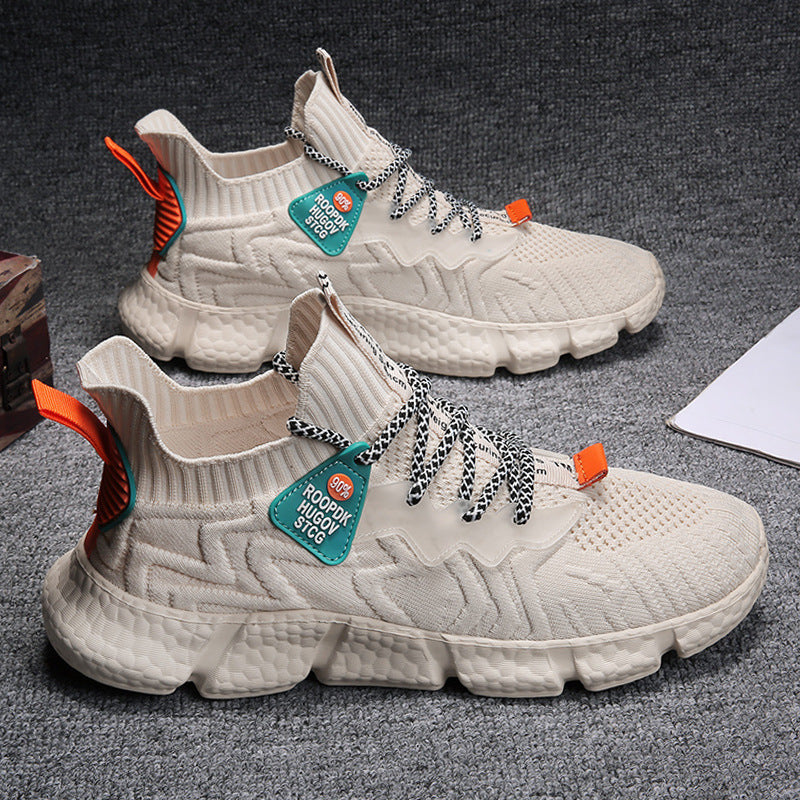 Damen sportliche Obermaterial-Stretch Sneakers mit rutschfester Sohle und hohem Komfort Drune