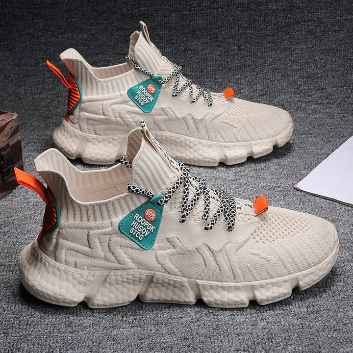 Damen sportliche Obermaterial-Stretch Sneakers mit rutschfester Sohle und hohem Komfort Drune