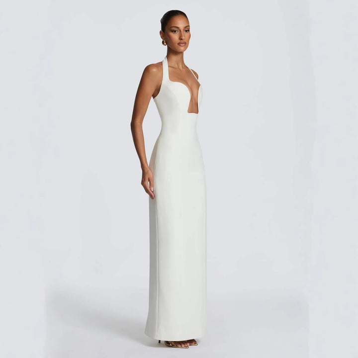 Damen Elegantes Abendkleid mit tiefem Herz-Ausschnitt und schwingendem Saum Drune