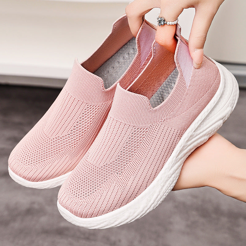 Damen nan nahtloser Strick-Slip-On Komfortwalker mit sockenähnlichem Schaft, reaktiver Memory-Fußbett-Einlage und flexibler EVA-Leichtsohle Drune