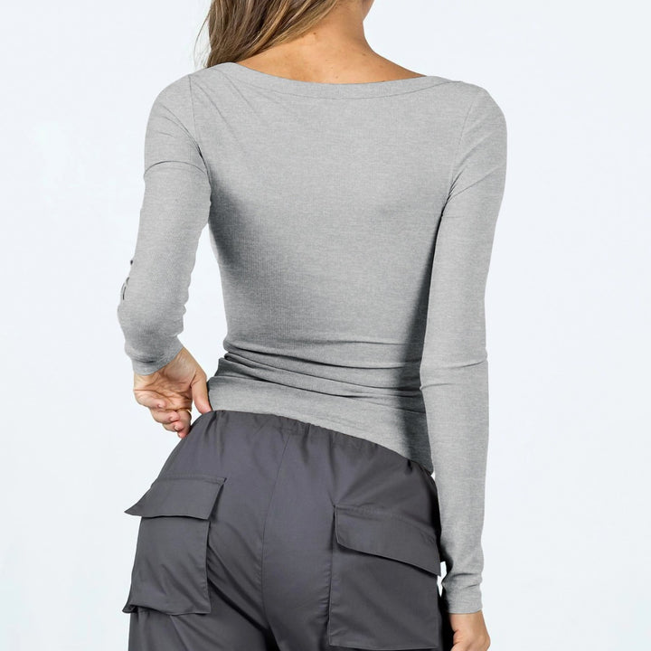Damen Elegantes langärmeliges Crop-Top Drune