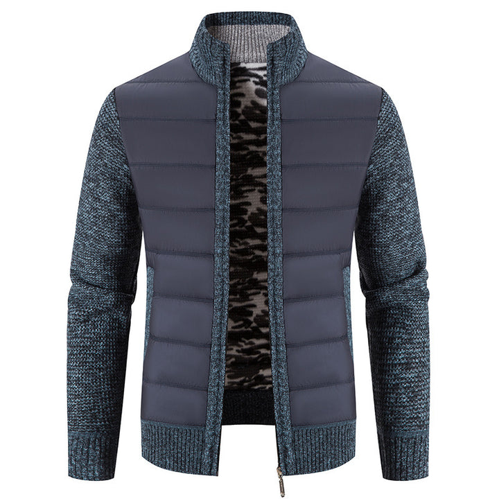 Herren hybride Steppjacke mit modischem Strickdesign Drune