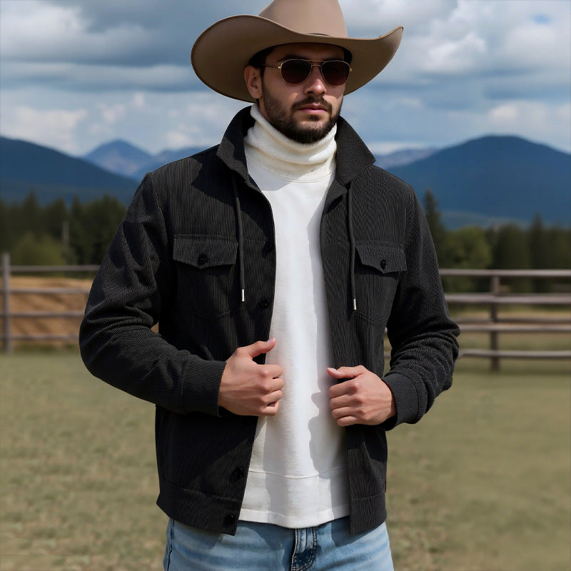 Herren lässige Strickjacke mit praktischen Brusttaschen und modernem Stehkragen Drune