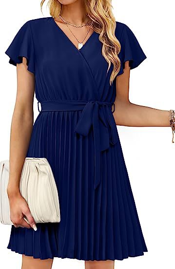 Damen Wickelkleid mit plissierten Details Drune