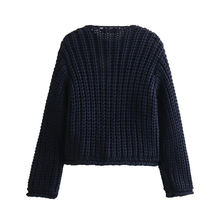 Damen Strickjacke mit dekorativen Knöpfen und seitlichen Taschen Drune