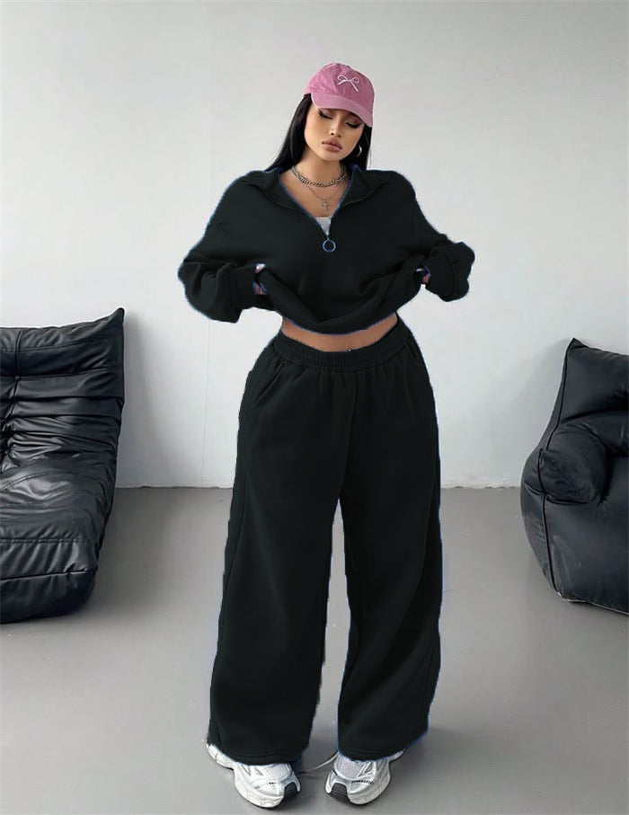 Damen Kuscheliges Fleece-Set mit hohem Kragen Drune