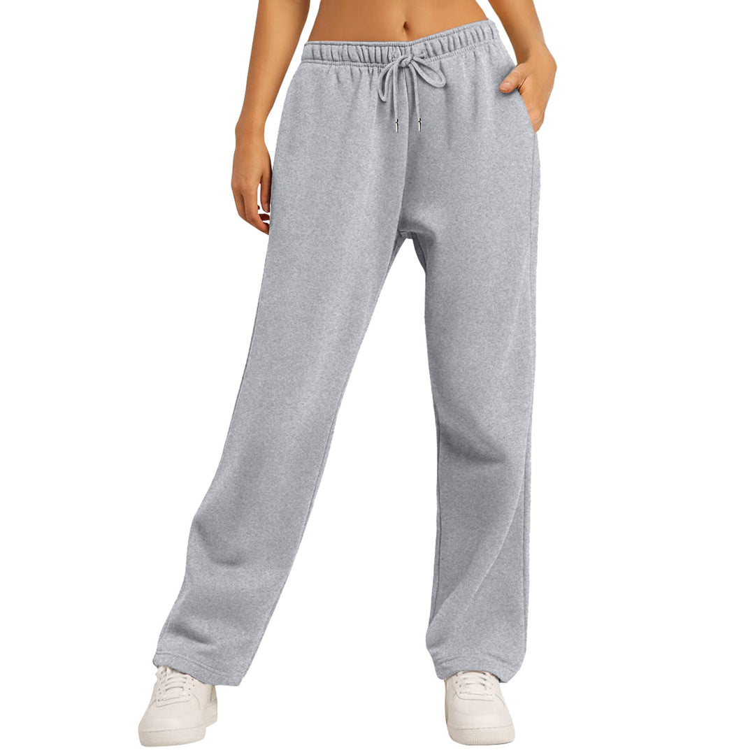 Damen nan weite High‑Waist Loungewear‑Jogginghose mit elastischem Bund Kordelzug und Seitentaschen Drune
