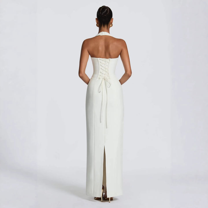 Damen Elegantes Abendkleid mit tiefem Herz-Ausschnitt und schwingendem Saum Drune