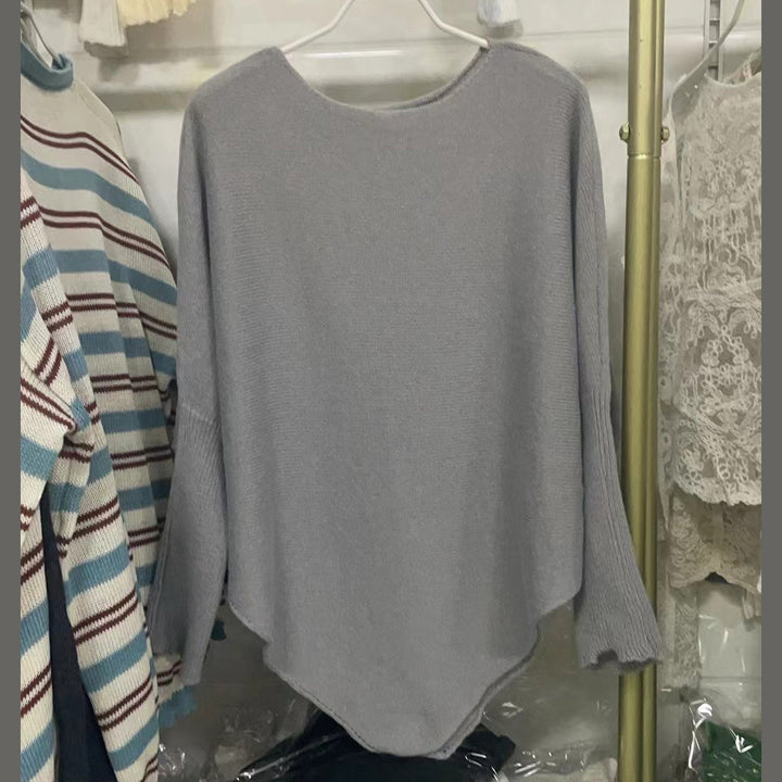 Damen lässiger Pullover mit asymmetrischem Schnitt und weitem Kragen Drune