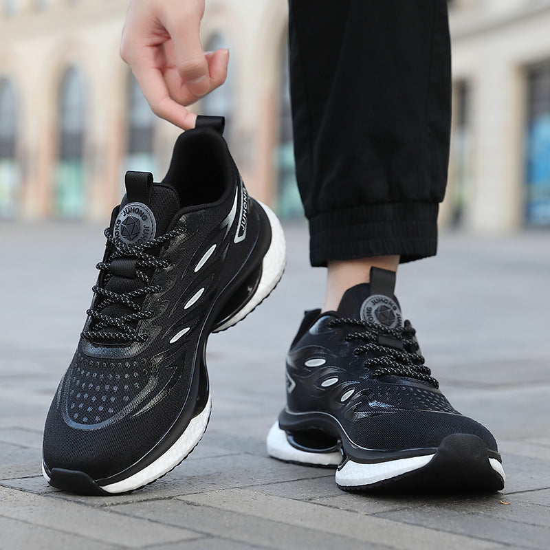 Herren gedämpfter Trainings- und Laufschuh mit dualer Luftkammer-Zwischensohle und atmungsaktivem Mesh-Obermaterial Drune